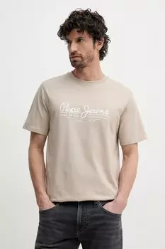 Футболка из хлопка DUMAS TEE Pepe Jeans, бежевый