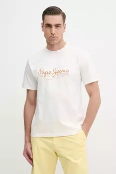 Футболка из хлопка DUMAS TEE Pepe Jeans, бежевый