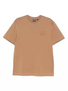 Футболка из хлопка Ea7 Emporio Armani, коричневый
