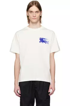 Футболка из хлопка Ekd Burberry, цвет chalk