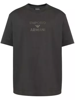 Футболка из хлопка Emporio Armani, серый