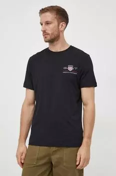 Футболка из хлопка Gant, черный