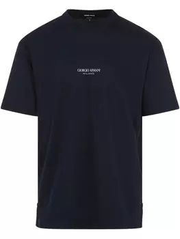 Футболка из хлопка Giorgio Armani, синий