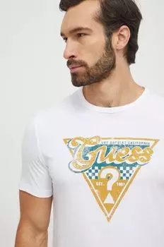 Футболка из хлопка Guess, белый