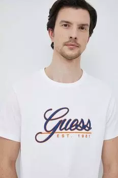 Футболка из хлопка Guess, белый