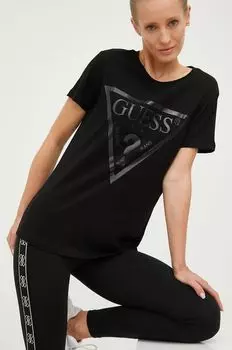 Футболка из хлопка Guess, черный