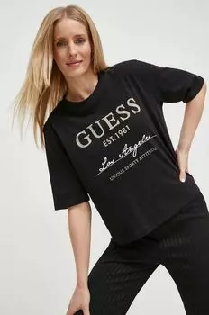 Футболка из хлопка Guess, черный