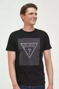 Футболка из хлопка Guess, черный
