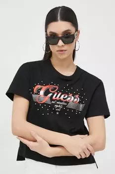 Футболка из хлопка Guess, черный