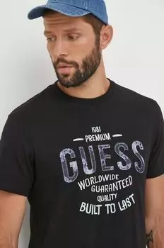 Футболка из хлопка Guess, черный
