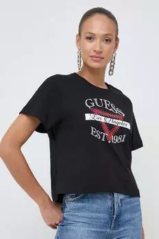 Футболка из хлопка Guess, черный