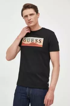 Футболка из хлопка Guess, черный