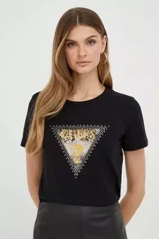 Футболка из хлопка Guess, черный