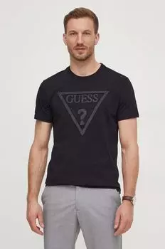 Футболка из хлопка Guess, черный