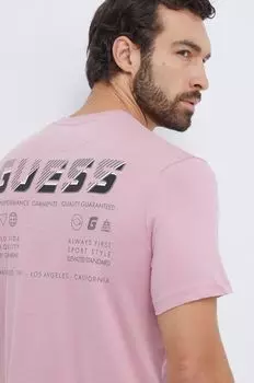 Футболка из хлопка Guess, розовый