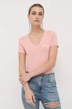 Футболка из хлопка Guess, розовый