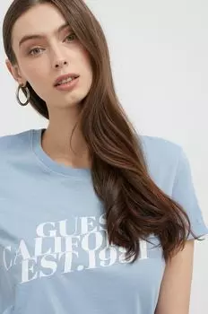 Футболка из хлопка Guess, синий