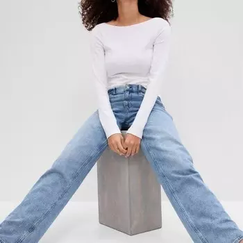 Футболка из хлопка и модала с вырезом-лодочкой Gap, белый