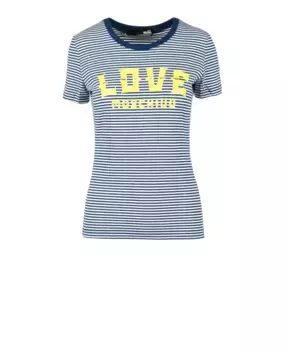 Футболка из хлопка и спандекса Love Moschino, синий