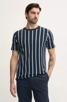 Футболка из хлопка Lindbergh, темно-синий