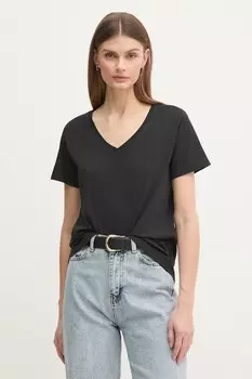 Футболка из хлопка LOLLY с V-образным вырезом Pepe Jeans, черный
