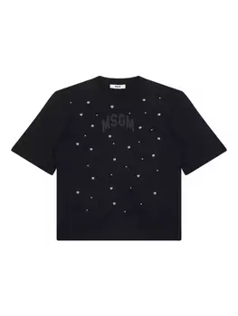 Футболка из хлопка MSGM Kids, черный