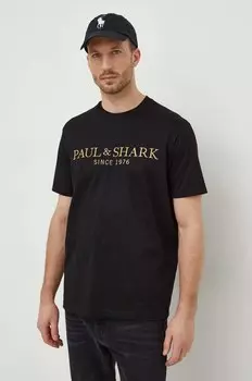 Футболка из хлопка Paul&Shark, черный