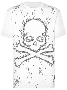 Футболка из хлопка Philipp Plein Skull&Bones, белый