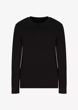 Футболка из хлопка пима с длинными рукавами Armani Exchange, черный