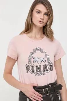 Футболка из хлопка Pinko, розовый