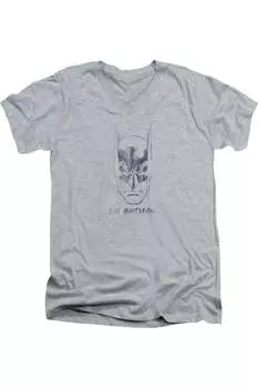 Футболка из хлопка премиум-класса с коротким рукавом и V-образным вырезом Batman Im Batman для взрослых Gildan, цвет athletic heather