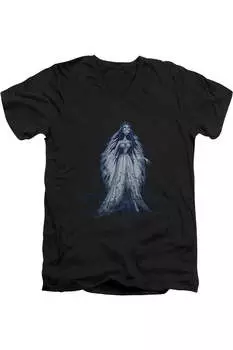 Футболка из хлопка премиум-класса с коротким рукавом и V-образным вырезом для взрослых «Труп невесты» Vines Gildan, черный