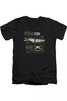 Футболка из хлопка премиум-класса с коротким рукавом и V-образным вырезом для взрослых «Лига справедливости» Flying Fox Justice League Movie, черный