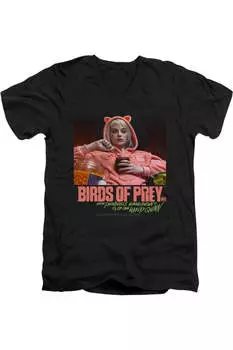 Футболка из хлопка премиум-класса с коротким рукавом и V-образным вырезом для взрослых «Хищные птицы любят вонь» Gildan, черный