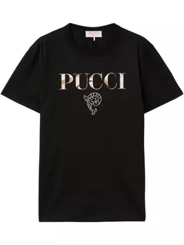 Футболка из хлопка PUCCI, черный