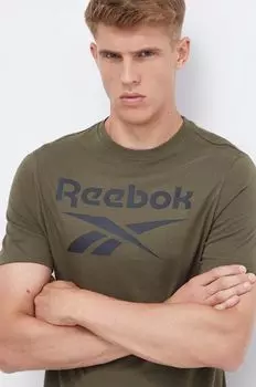 Футболка из хлопка Reebok, зеленый