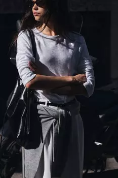 Футболка из хлопка с длинным рукавом ZARA, белый