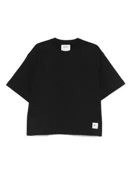 Футболка из хлопка с графическим принтом Ea7 Emporio Armani, черный