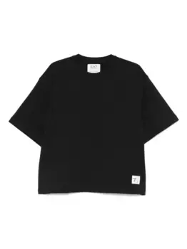 Футболка из хлопка с графическим принтом Ea7 Emporio Armani, черный