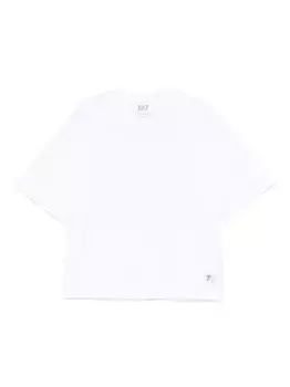 Футболка из хлопка с графическим принтом Ea7 Emporio Armani, белый