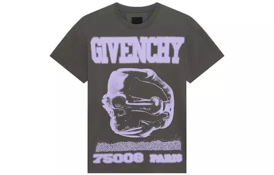 Футболка из хлопка с графическим принтом Givenchy, серый