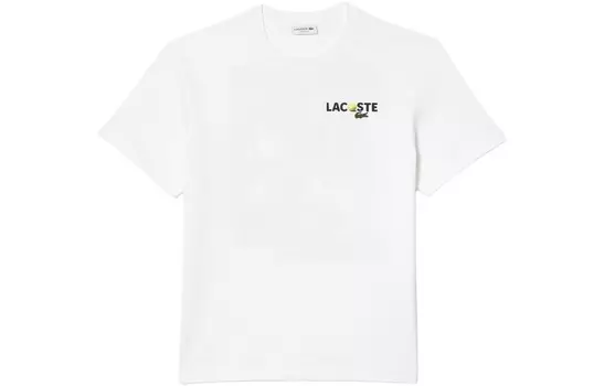 Футболка из хлопка с графическим принтом Lacoste, белый