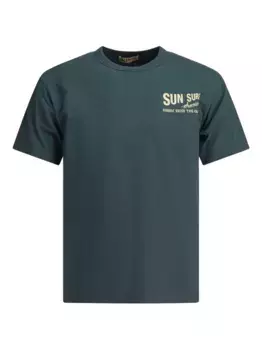 Футболка из хлопка с графическим принтом Sun Surf, зеленый