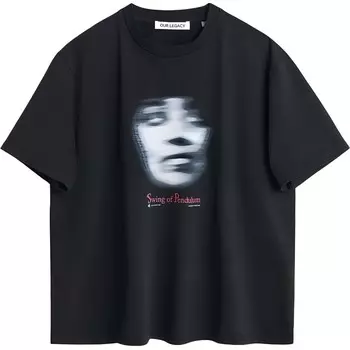 Футболка из хлопка с графическим принтом Swing Of Pendulum Our Legacy, черный