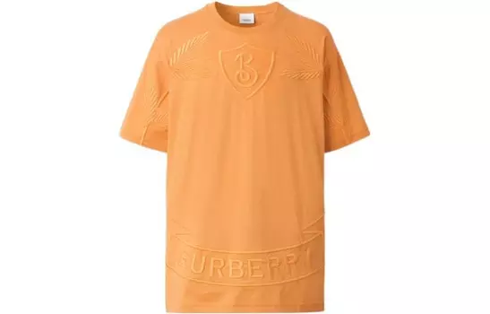 Футболка из хлопка с изображением дубового листа Burberry, оранжевый