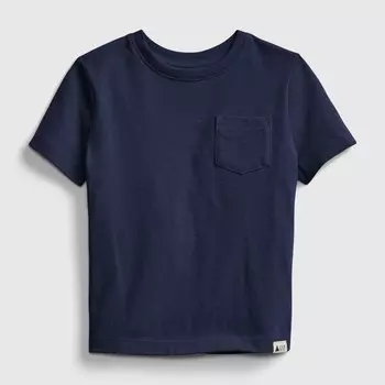 Футболка из хлопка с карманом Gap, синий