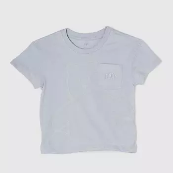 Футболка из хлопка с карманом и принтом плюшевого мишки Gap, сиреневый