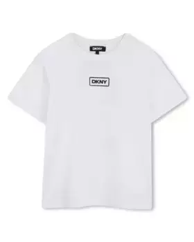 Футболка из хлопка с коротким рукавом DKNY, белый