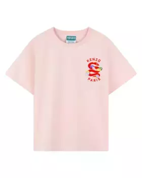 Футболка из хлопка с коротким рукавом Kenzo Kids, цвет Rosa