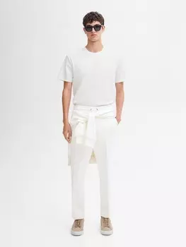 Футболка из хлопка с коротким рукавом Massimo Dutti, бежевый